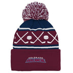 NHL Infant Knit Hat Face-Off Cuff Pom Avalanche