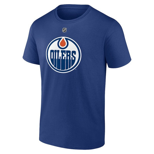 NHL Player T-Shirt Authentic Stack Zach Hyman Oilers (Bright Blue)
