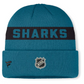 NHL Knit Hat Authentic Pro Cuffed Stripe Beanie Rink Road 2025 Sharks