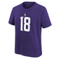 NFL Youth Player T-Shirt Name And Number Justin Jefferson Vikings