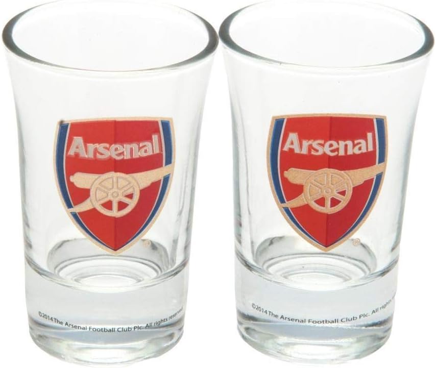 EPL 2Pc Shot Glass Set Arsenal FC