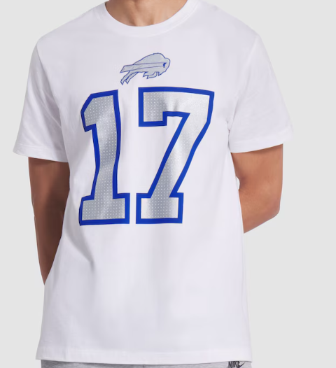 NFL Player T-Shirt Josh Allen 17 Bills White