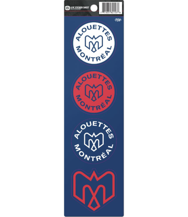 CFL 4Pc Sticker Sheet Alouettes
