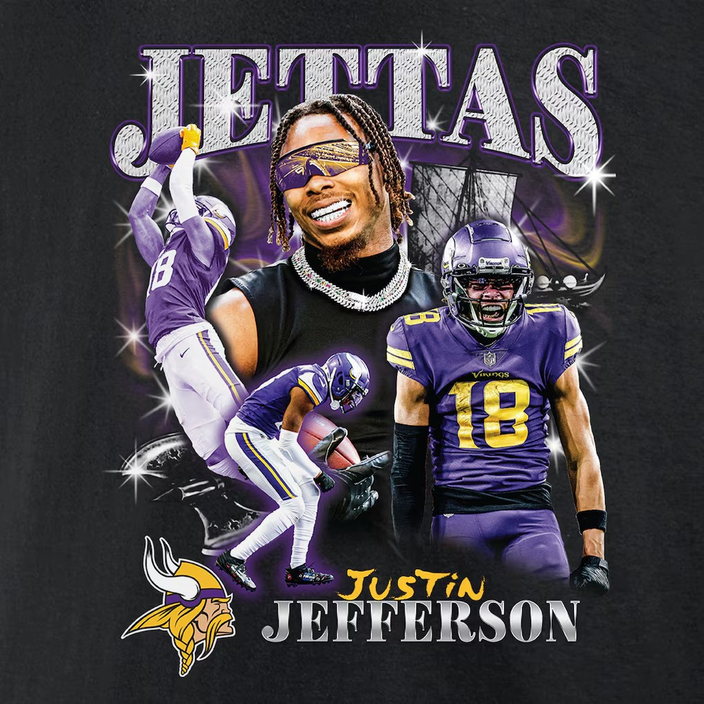 NFL Player T-Shirt Notorious Graphic Justin Jefferson Vikings