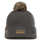 NHL Knit Hat Authentic Pro Rink Cuffed with Pom Military Appreciation Maple Leafs