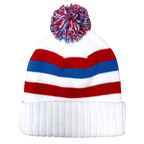 NHL Knit Hat Vintage Heavy White Striped Pillow Nordiques