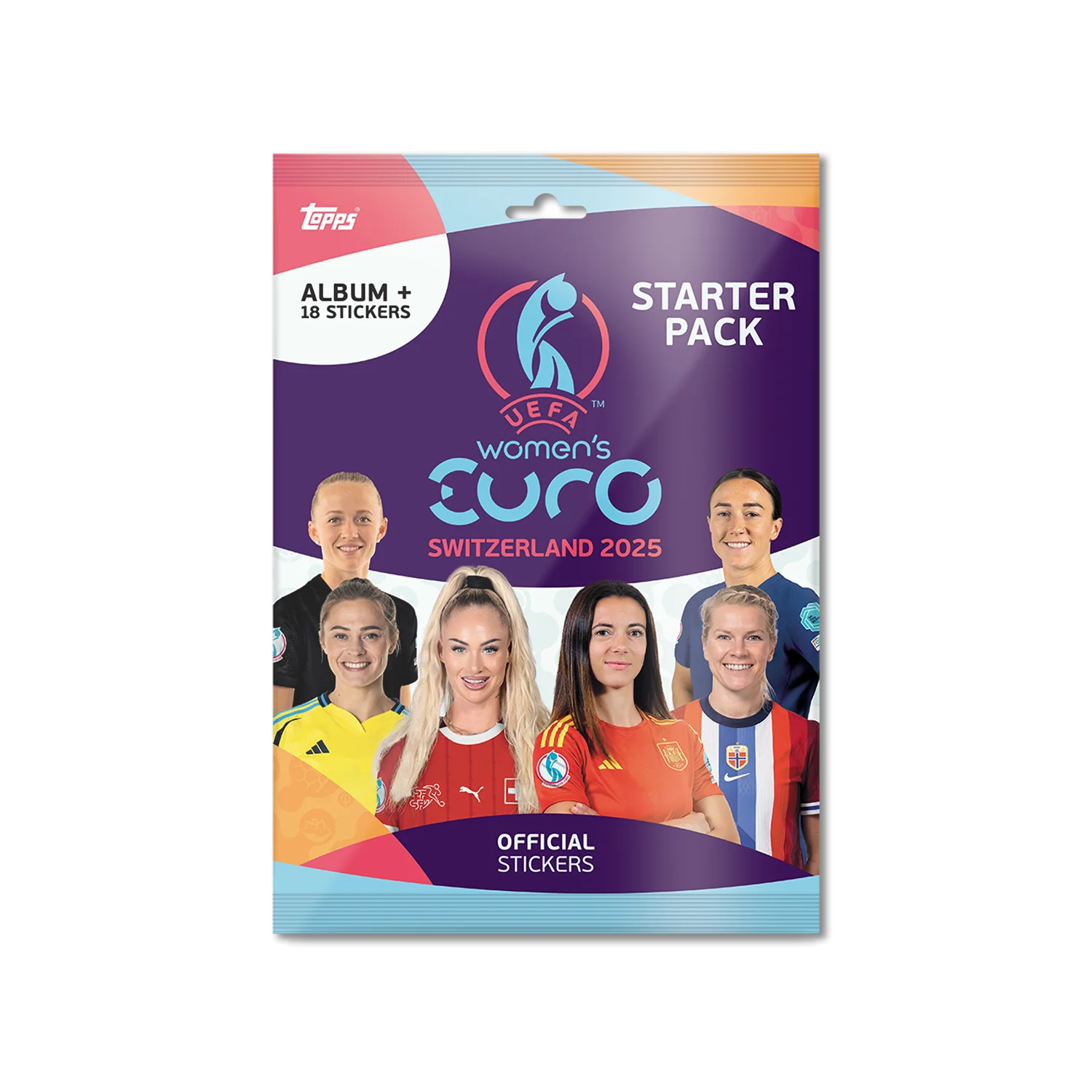 Topps Official Stickers Women's Euro Cup Switzerland 2025 UEFA Mega Starter Pack