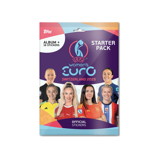 Topps Official Stickers Women's Euro Cup Switzerland 2025 UEFA Mega Starter Pack