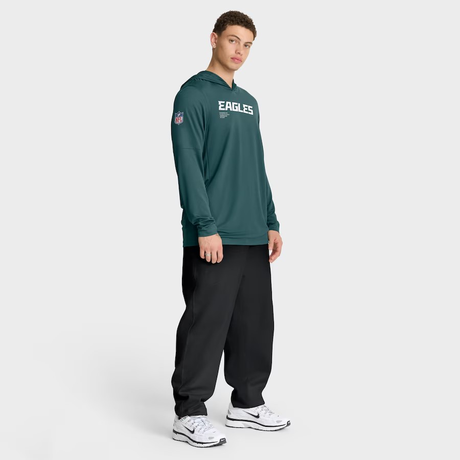NFL Dri-FIT Long Sleeve Hoodie 2025 Sideline Pure Fury Eagles
