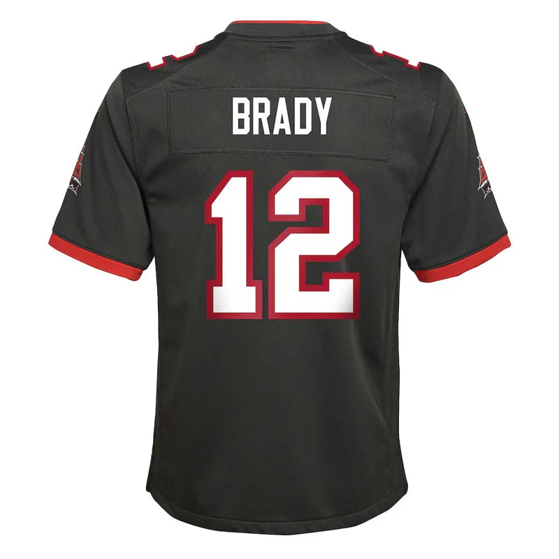 NFL Youth Player Game Jersey Alt Pewter Tom Brady Buccaneers