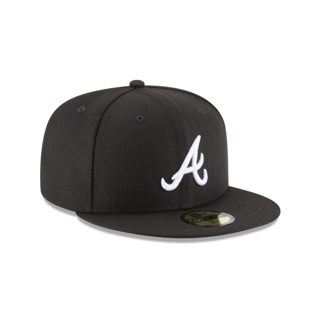 MLB Hat 5950 Basic Black And White Braves
