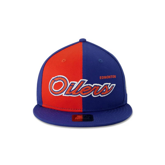 NHL Hat Snapback Pin Wheel Script Oilers
