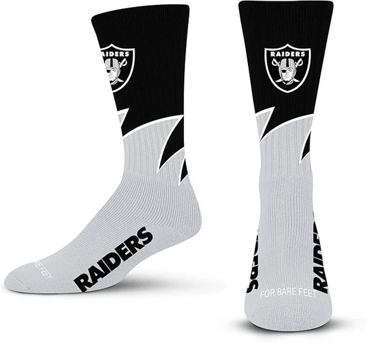 NFL Socks Black Wave Large Raiders