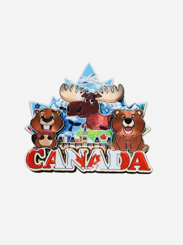 Country Canada Wildlife Maple Leaf Souvenir Magnet
