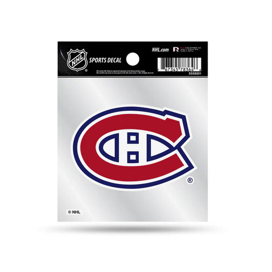 NHL Clear Backer Decal 4x4 Canadiens