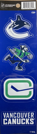 NHL 4Pc Sticker Sheet Canucks