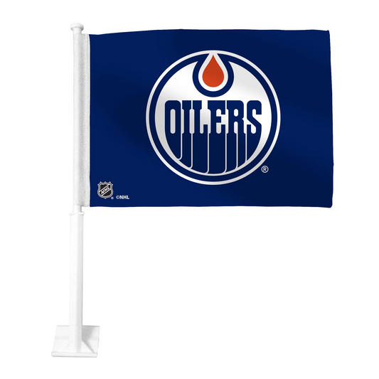 NHL Car Flag 11x15 Logo 1 Side Oilers
