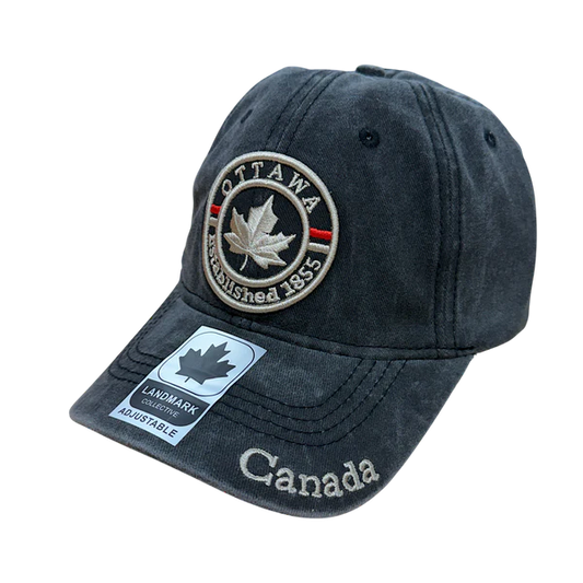 Ottawa Hat Washed Circle Emblem (Charcoal)