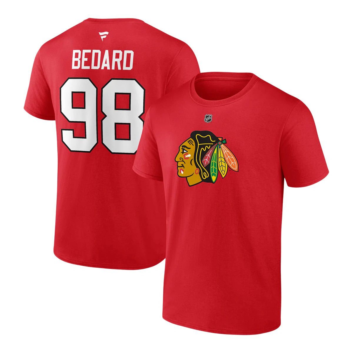 NHL Player T-Shirt Authentic Stack Connor Bedard Blackhawks (Red)