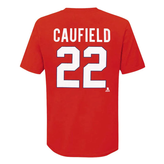 NHL Player T-Shirt Name and Number Cole Caufield Canadiens (2020-2024 Number)