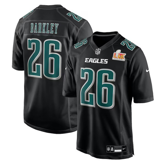 NFL Player Game Jersey Super Bowl LIX Carbon Black Saquon Barkley Eagles