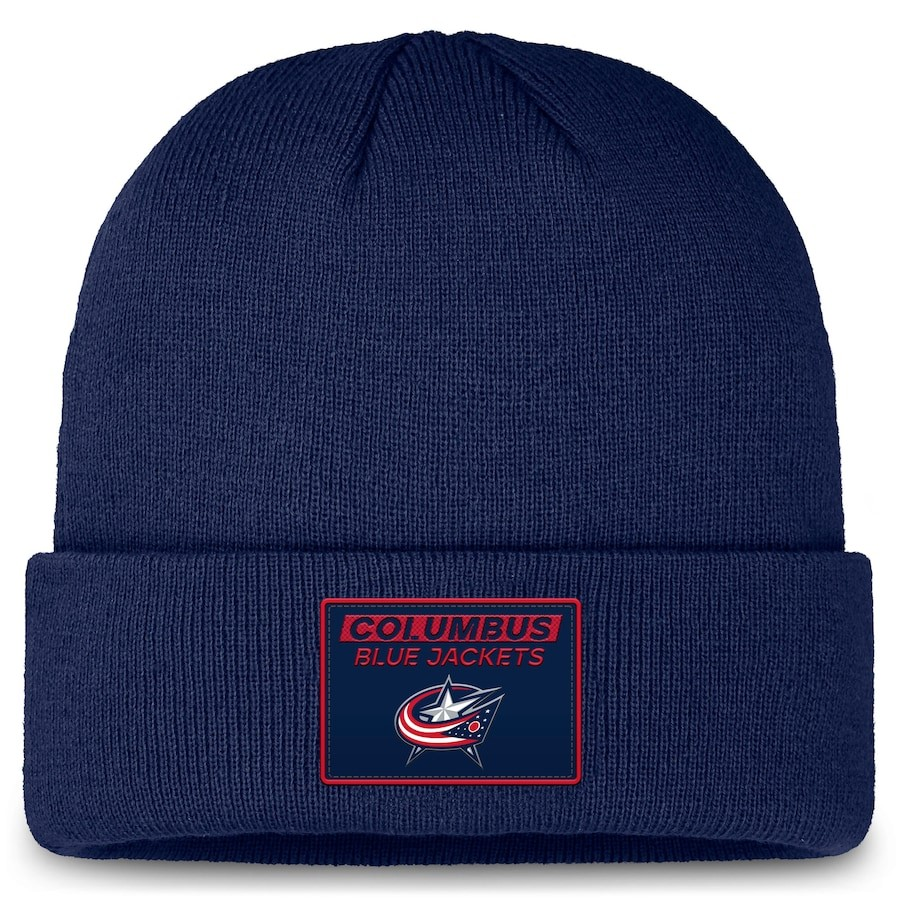 NHL Knit Hat Authentic Pro Prime Cuffed Beanie 2024 Blue Jackets