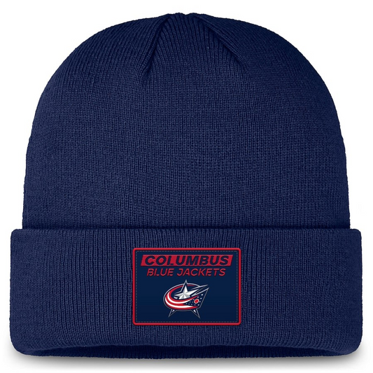 NHL Knit Hat Authentic Pro Prime Cuffed Beanie 2024 Blue Jackets