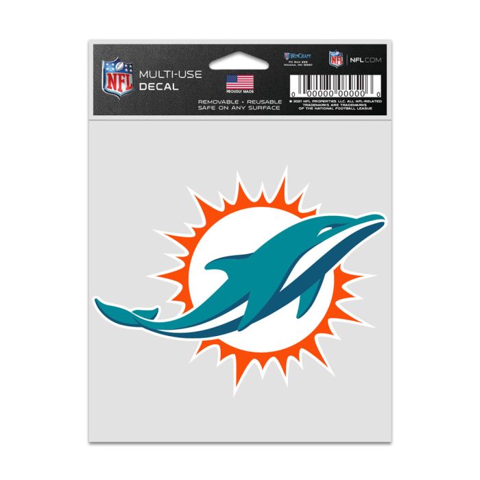 NFL Multi Use Decal 3.75x5 Logo Dolphins