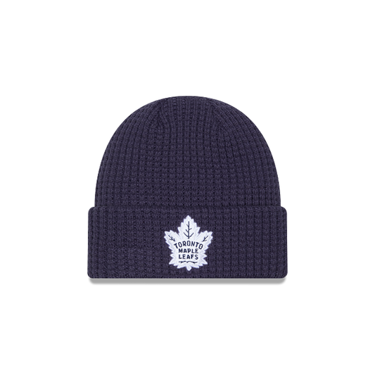 NHL Knit Hat Waffle Cuffed Knit Maple Leafs