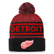 NHL Knit Hat Authentic Pro Rink Cuffed Heathered Cuff Pom 2023 Red Wings