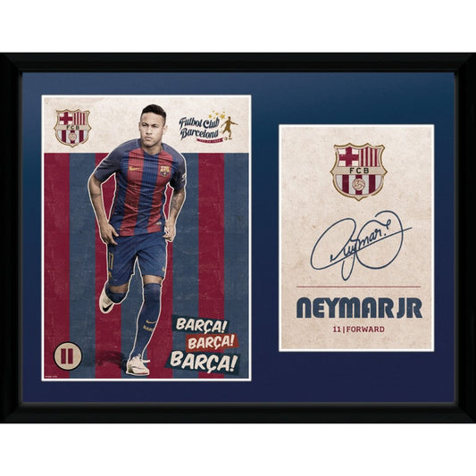 La Liga 17.5x13.5 Vintage Player Frame 2016-17 Neymar da Silva Santos Jr. FC Barcelona