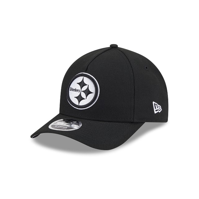 NFL Hat 940 Snapback A-Frame M-Crown Black and White Steelers