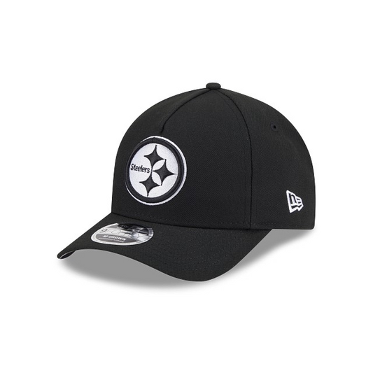 NFL Hat 940 Snapback A-Frame M-Crown Black and White Steelers