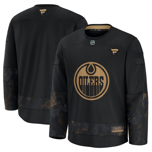 NHL Blank Practice Jersey Military Appreciation Oilers