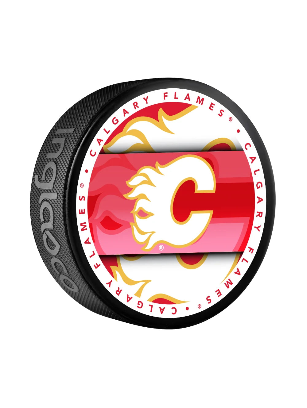 NHL Puck Souvenir Collector Medallion Flames