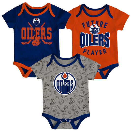 NHL Infant 3Pc Onesie Set Full Strength Oilers