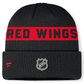 NHL Knit Hat Authentic Pro Cuffed Stripe Beanie Rink Road 2025 Red Wings