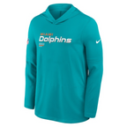 NFL Dri-FIT Long Sleeve Hoodie 2025 Sideline Pure Fury Dolphins