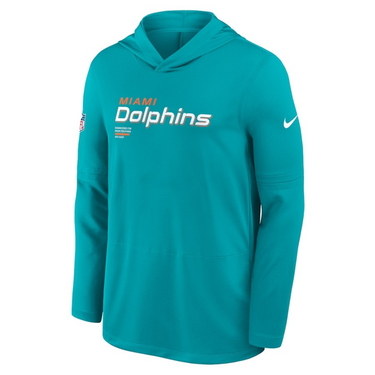 NFL Dri-FIT Long Sleeve Hoodie 2025 Sideline Pure Fury Dolphins
