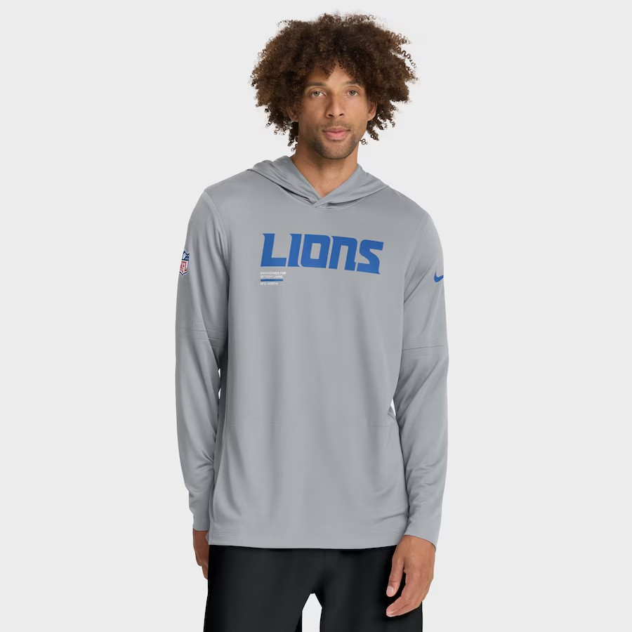 NFL Dri-FIT Long Sleeve Hoodie 2025 Sideline Pure Fury Lions