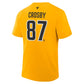 NHL Player T-Shirt Authentic Stack Sidney Crosby Penguins (Gold)