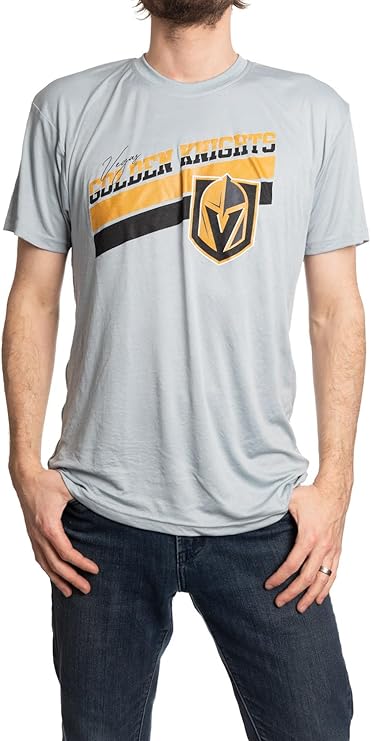 NHL T-Shirt Performance Rashguard Stripes Golden Knights