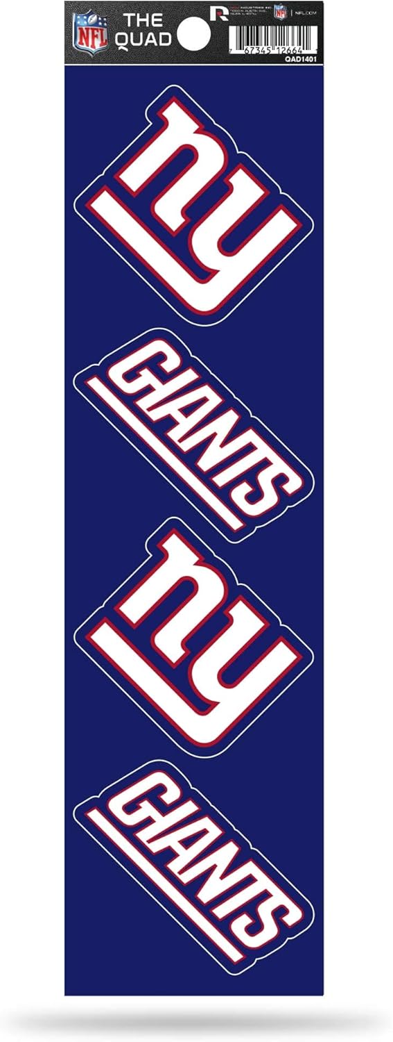 NFL 4pc Sticker Sheet Giants