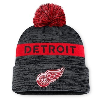 NHL Knit Hat Authentic Pro Rink Cuffed with Pom 2024 Red Wings