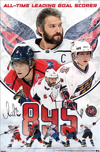 NHL Wall Poster Alex Ovechkin All-Time Leading Goal Scorer Capitals