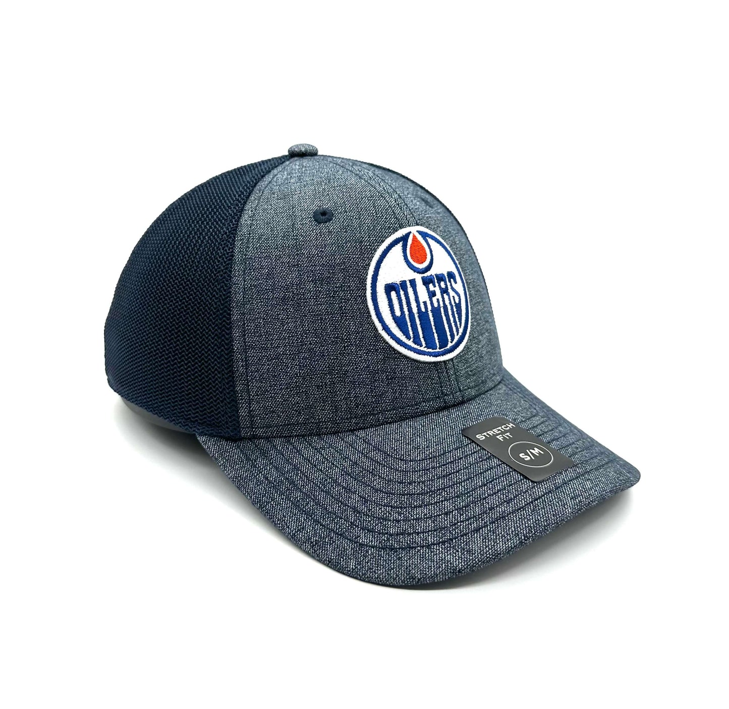 NHL Hat Stretch Fit Poly Heathered Team Oilers