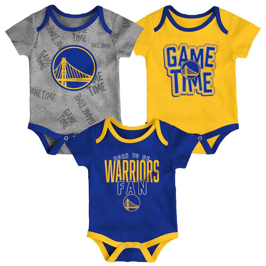 NBA 3Pc Onesie Set Game Time Warriors