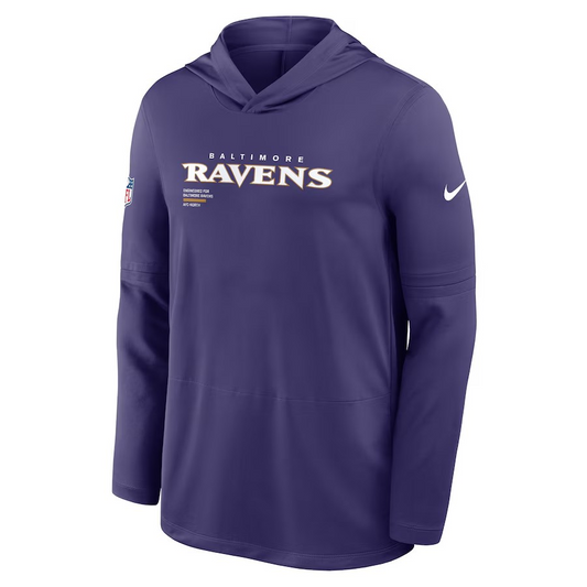 NFL Dri-FIT Long Sleeve Hoodie 2025 Sideline Pure Fury Ravens