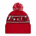 NHL Knit Hat Retro with Pom Blackhawks
