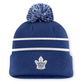NHL Knit Hat Pom Authentic Pro Dual Stripe Rink Road 2025 Maple Leafs